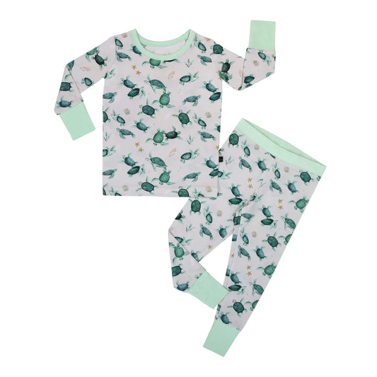 Turtley Chill Bamboo Two Piece Pajamas