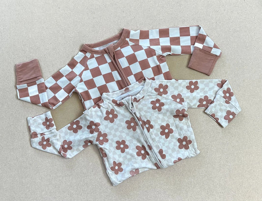 Bubblegum Checkers Bamboo Two Piece Pajamas