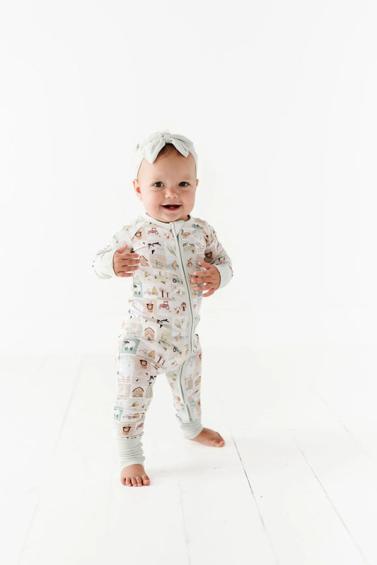 Farm Bamboo Zip Pajamas