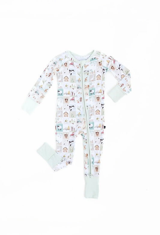 Farm Bamboo Zip Pajamas