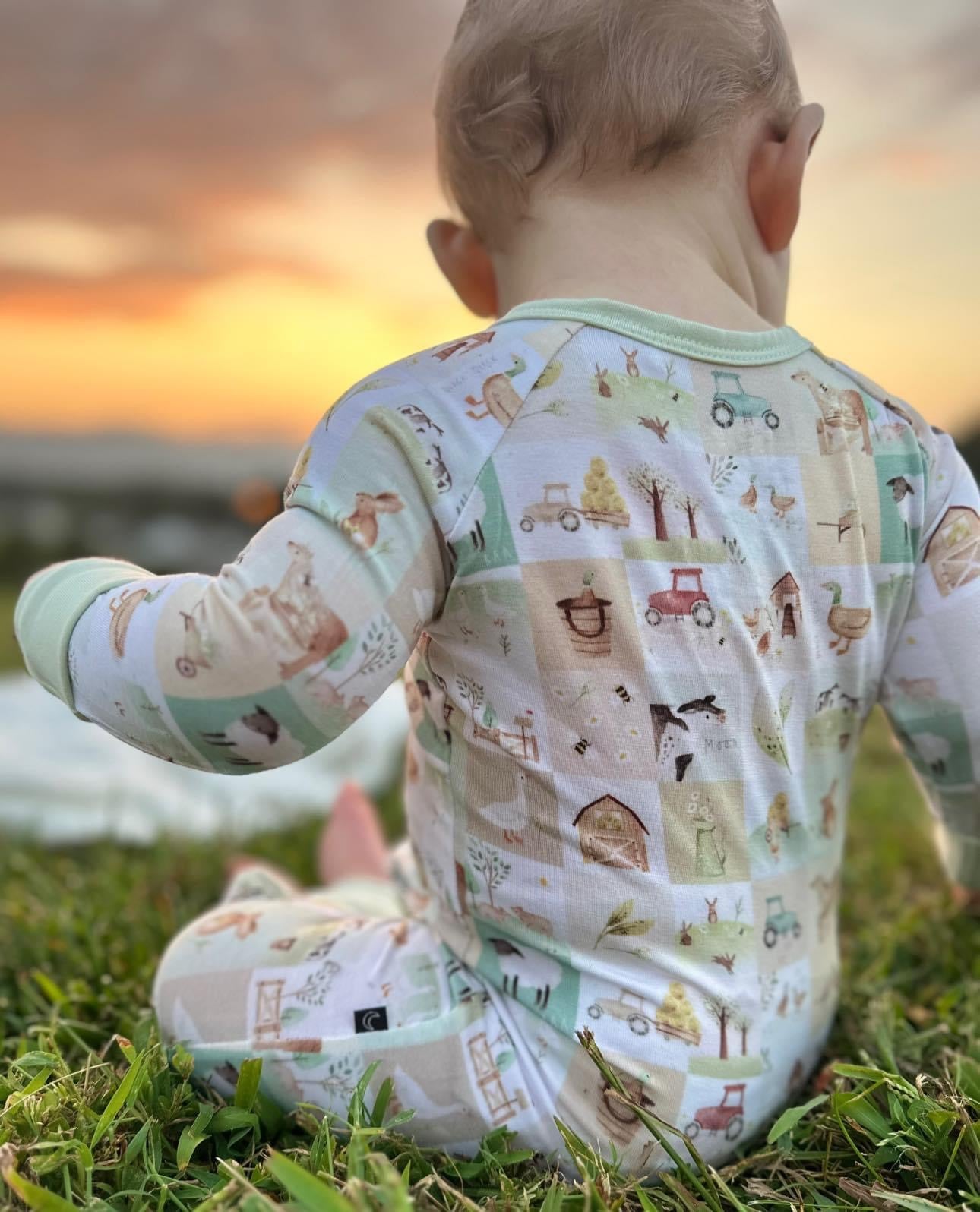 Farm Bamboo Zip Pajamas