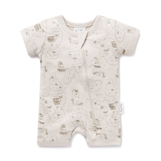 Pirate Map Zip Romper