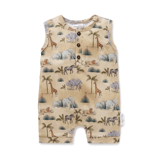 Safari Henley Romper