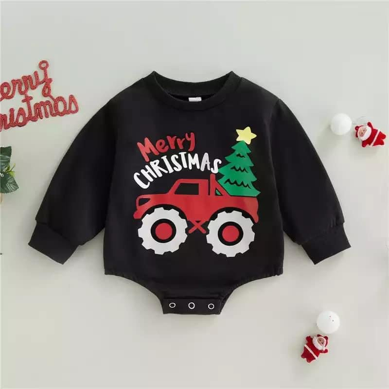 Merry Christmas Monster Truck Onesie