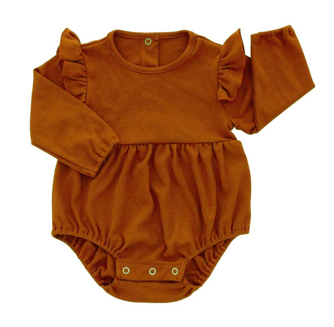 Pumpkin Ruffle Long Sleeve Romper Onesie